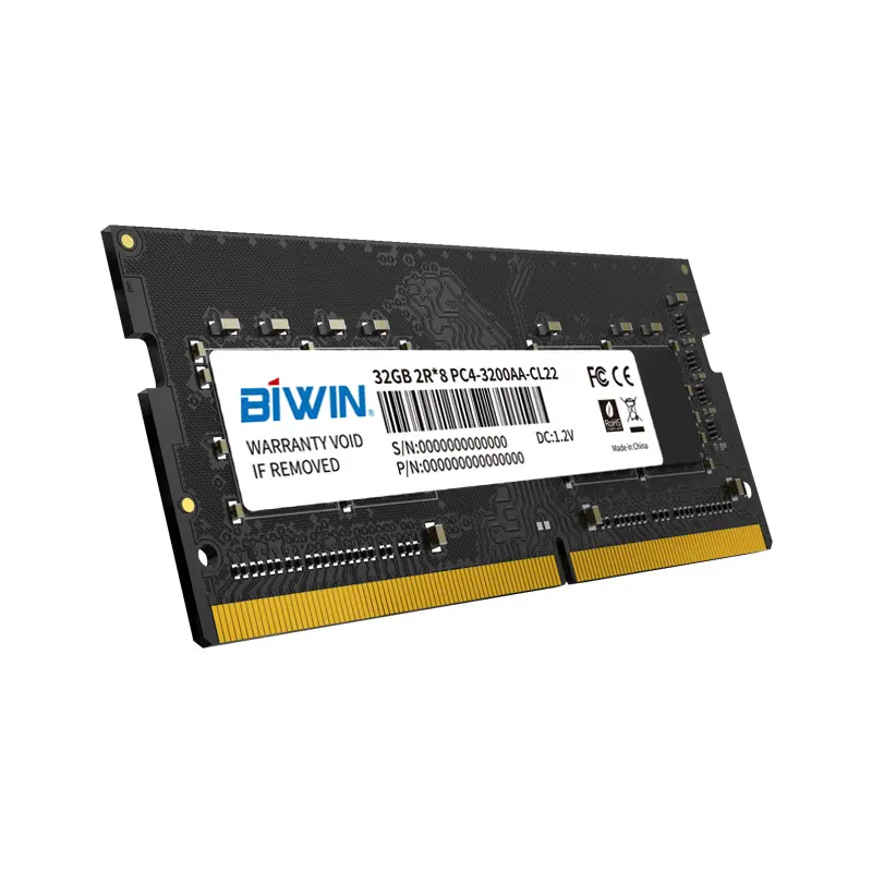 BIWIN Memoria Ram Chip DDR4 SODIMM Laptop Memory 2666MHz CL19 Single 4GB 8GB 16GB 32GB PC4-21328