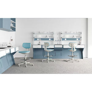 Chaise de bureau ergonomique à dossier bas, sans accoudoirs, pivotante, en tissu, design moderne, réglable en hauteur pour adultes, pour le bureau à domicile - Product Image 4