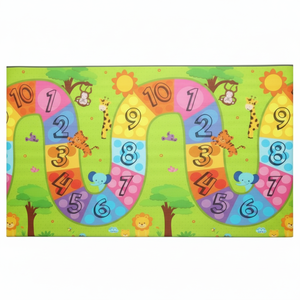 Tapis de jeu double face 160x140x1,2 cm XPE Baby-Mousse enroulable imperméable et non toxique avec numéro de route coloré et étoiles - Product Image 1