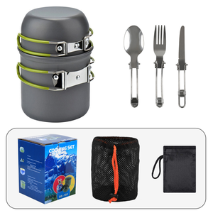 Ensemble de cuisine portable léger pour l'extérieur, kit de cuisson multifonctionnel très vendu pour 1 à 2 personnes avec <span class=keywords><strong>vaisselle</strong></span> complète - Product Image 4