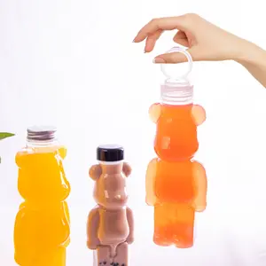 Bear Plastic Bottle For Juice Yogurt With Screw Cap 350ml 500ml 700ml