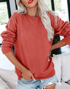 Sweat-shirt à col rond classique de couleur unie pour femmes pull tricoté Durable pour la salle de sport utilisation en plein air automne/hiver écologique séchage rapide - Product Image 2
