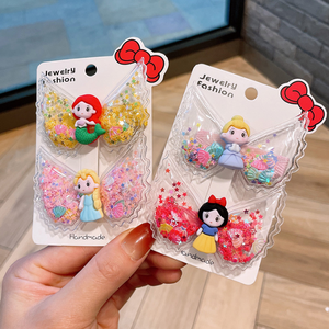 Forcina per capelli con sabbie mobili per cartoni animati per bambini <span class=keywords><strong>ali</strong></span> d'<span class=keywords><strong>angelo</strong></span> fermagli per capelli con Glitter per bambini per accessori per capelli per bambini - Product Image 2