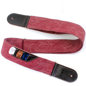 Vente en gros de <span class=keywords><strong>sangle</strong></span> de <span class=keywords><strong>guitare</strong></span> en tissu oxford denim <span class=keywords><strong>vintage</strong></span> de haute qualité avec fentes pour médiators - Product Image 3