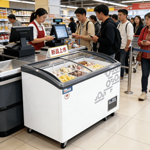 Machine à glaçons à porte vitrée à température unique, équipement de réfrigération avec congélateur, <span class=keywords><strong>accessoire</strong></span> de vente en gros - Product Image 1