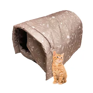 BunnyHi MW005 ออกแบบใหม่แมวอุปกรณ์คุณภาพสูงทนทานกึ่งปิด Cozy สัตว์เลี้ยงถ้ําเตียงกลางแจ้งที่พักพิงแมว Cat House