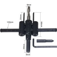 Scie cloche réglable 30-120 mm (1-3/16" à 4-3/4"), outil de perçage robuste à double lame pour le travail du bois