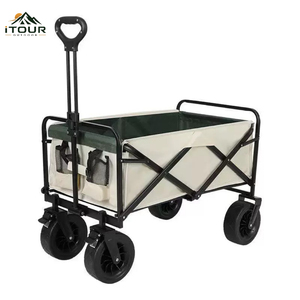 Carrito de Jardín Plegable Resistente para Exteriores con Llantas Anchas y Mango Ajustable para Campamento y Picnic - Product Image 1
