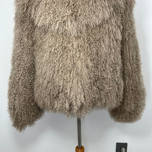 <span class=keywords><strong>Cappotto</strong></span> in Vera Pelliccia di Agnello Mongolo per Donna con Collo Rovesciato, Alta Qualità, Vendita all'Ingrosso - Product Image 5