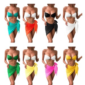 Latest Models Strapless U Buckle Candy Color Sexy Girl Bikini Set for Women Summer Hot Beachwear Fashion-Forward - Product Image 1