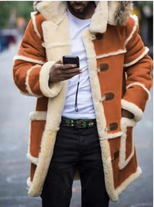 Vestes pour hommes grandes tailles, vestes pour jeunes hommes, couleur unie, coupe ajustée, col à revers, <span class=keywords><strong>capuche</strong></span>, <span class=keywords><strong>manteau</strong></span> d'<span class=keywords><strong>hiver</strong></span> décontracté - Product Image 4