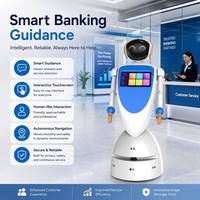 Nuevo Robot de Bienvenida Profesional Azul Cielo con Reconocimiento Facial, ABS + PC de Alta Resistencia, 80 kg, para Oficinas de Empresas Tecnológicas