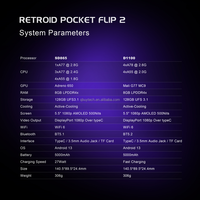 Retroid Pocket SD865 Flip2 Console de jeu portable 5.5 ''écran IPS Android 13 8GB + 128gb classique rétro Mini WIFI pour jouer cadeau
