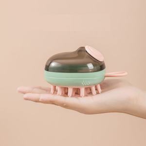 Brosse de massage multifonction en silicone pour le cuir chevelu et les cheveux des bébés, idéale pour la maison et les voyages, avec distributeur de shampoing - Product Image 4