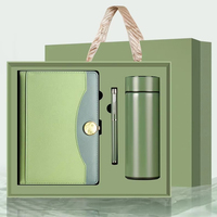 Set de Regalo Minimalista con Libreta Corporativa de PU Grabada Personalizada, Vaso Térmico y Termo con Logotipo Personalizado