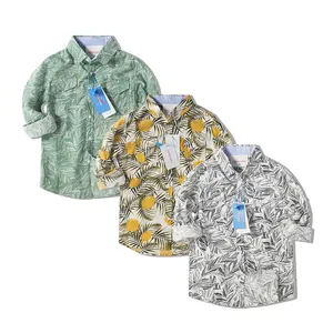 定制设计印花长袖衬衫快速干燥夏威夷风格热带男式衬衫沙滩