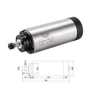 ชุดมอเตอร์แกนหมุน CNC แบบระบายความร้อนด้วยอากาศ ER16 1.5KW 80 มม. 110V/220V/380V ความแม่นยำสูง พร้อมอินเวอร์เตอร์ VFD+คอลเล็ต+ดอกสว่าน - Product Image 2
