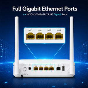 Dispositif d'équipement FTTH APC UPC Terminal de réseau optique double bande Wifi5 AC1200 4GE Voix Ports USB XPon ONU Modem Routeur sans fil - Product Image 1