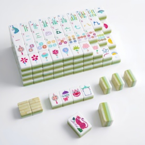 Decor-Style Premium Acrylic Cloisonne Inspired Luxury Style <b>Mahjong</b> <b>Set</b> With Gift Box for Collectors and Players - Product Image 2