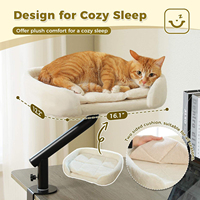 Hamac de bureau rotatif à 360° pour chat, réglable en hauteur, moderne et luxueux, avec housse amovible et lavable pour petit chat