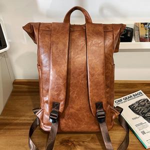 Colefa Hotsell High-capacity Computer Foldable Business British Style Rucksack Bags Brown Waterproof <strong>UK</strong> Wind PU Leather <strong>Backpack</strong> - Product Image 5