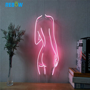 Rebow Personalizzato Logo di Illuminazione A LED Tubo di Vetro In Diretta Nudi Neon <span class=keywords><strong>Sign</strong></span> - Product Image 2