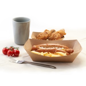 Disposable Eco-Friendly Biodegradable Recyclable Heavy-Duty Waterproof Hot <strong>Dog</strong> Kraft Foodtrays Wholesale Cardboard Paper Box - Product Image 4