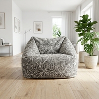 Sillón Puff Triangular de Olefin, Sofá Perezoso Caterpillar con Funda Extraíble, Sofá de Suelo para Ocio en Interiores