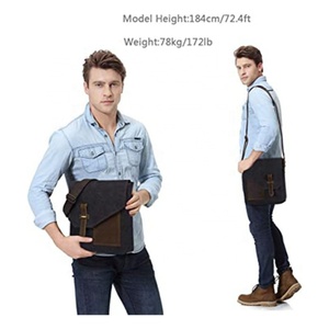 Leather Men Messenger Shoulder Cross Body Bag Canvas Cross Body Bag for Girls - Product Image 6