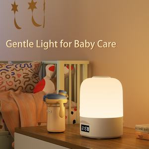 Lampe de chevet LED tactile douce pour chambre d'enfant avec horloge, trois températures de couleur, rechargeable, veilleuse d'allaitement pour bébé - Product Image 6