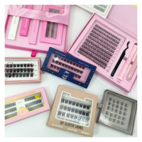 Extensions de cils en bouquets segmentés faits à la main, effet volume, effet wispy, vente en gros, pour pose DIY