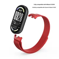 Tali Jam Tangan Logam Magnetik Milanese 12mm Satu Bagian untuk Mi Band 8/9/10