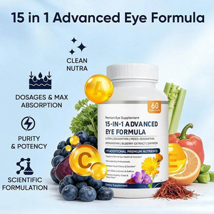 Complément alimentaire pour la santé des yeux OEM 15-en-1 à base d'astaxanthine, d'oméga 3, de lutéine et de zéaxanthine pour soutenir la vision et protéger contre la lumière bleue en capsules - Product Image 3