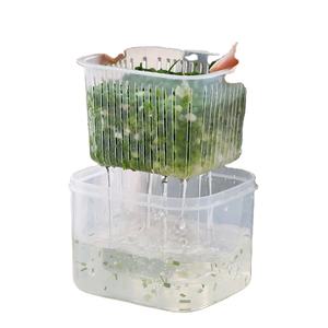 Caja de Almacenamiento de Alimentos para Cocina con 2 Compartimentos, para Frutas, Verduras, Jengibre y Ajo, Ideal para Camping - Product Image 1