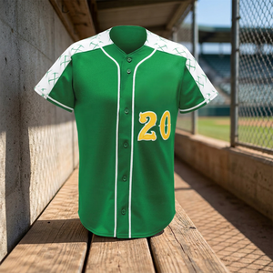 Ensemble d'uniformes de baseball personnalisés pour hommes, sublimés, 100 % polyester respirant, anti-bactérien, manches courtes, dégradé de couleurs, pour adultes - Product Image 3
