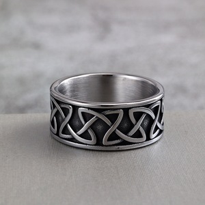 yunnique Nordic Vintage Stainless Steel Unisex <b>Ring</b> <b>Celtic</b> Knot Design Hip Hop Style Jewelry Gift - Product Image 3