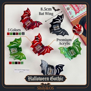 Shily&OS Fermagli per capelli a forma di pipistrello, grandi, in acrilico, divertenti e originali per Halloween, accessori per acconciature da festa per donna, all'ingrosso - Product Image 1