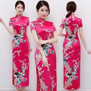 QFZ417-Vintage çiçek Qipao zarif çin elbiseler uzun artı boyutu ince Cheongsam S-6XL - Product Image 2