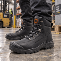 Bottes de sécurité MAXITOUGH à embout d'acier, en cuir de vachette embossé, résistantes aux perforations, chaussures de travail en PU double densité pour usage industriel