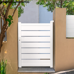 Portail de passage piétonnier extérieur en alliage d'aluminium avec finition thermolaquée, clôture moderne pour villa, petits portails battants blancs pour maisons - Product Image 3