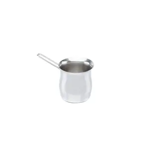 Poignée en acier cafetière turque 2 tasses pour faire du café ou réchauffer l'eau du lait outils de thé accessoires pour la cuisine fabriqué en italie