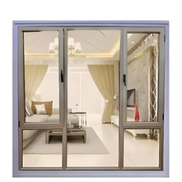 Fenêtre extérieure en aluminium de style européen moderne, insonorisée, à ouverture battante, avec moustiquaire en acier inoxydable, pour salon