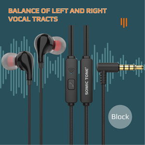 Écouteurs intra-auriculaires filaires <span class=keywords><strong>SOMIC</strong></span> TONE, 3,5 mm, basses profondes, stéréo, avec micro, prise en forme de L pour téléphone portable, PC - Product Image 3