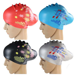 Fabricant OEM de bonnets de bain personnalisés, vente en gros de bonnets de bain en silicone imprimés avec logo pour femmes et cheveux bouclés - Product Image 1