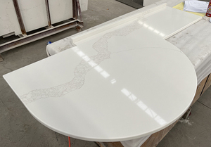 Phong cách hiện đại Đá Nhân Tạo TV đơn vị bảng Tops đồ nội thất Trắng thạch anh TV đứng Countertop P hình dạng bàn cho phòng khách - Product Image 3