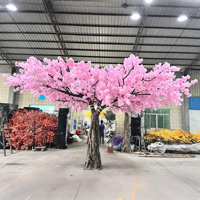 Nouveaux produits, grand arbre fleuri, 3,6 m de haut et 6 m de large, cerisier artificiel pour la décoration intérieure