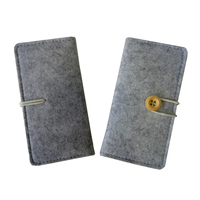 Dompet Tas Kartu Pelindung Ramah Lingkungan Grosir Kustom Berbahan Felt dengan Kancing
