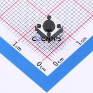 TC-6610-4.3-160G Tactile Switch Through hole-4P,6x6mm Switch Single Pole Single Throw Round Button 1.6N Through Hole - Product Image 1