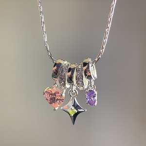 Bracelet de charme fin pour femme en argent pur S925, pendentif en pierre précieuse naturelle améthyste scintillante, tournesol, aigue-marine, luxe léger - Product Image 3