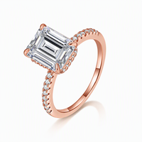 Bague en Moissanite Taille Radiant D VVS 3ct 5ct 10ct en Argent Sterling S925 pour Mariage, Fiançailles, Cadeau Femme